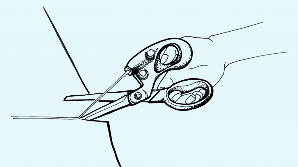 Fig 5.0 Laser-Guided Precision Separating Device: Budding seamstress? Don’t cut without laser-guided accuracy.