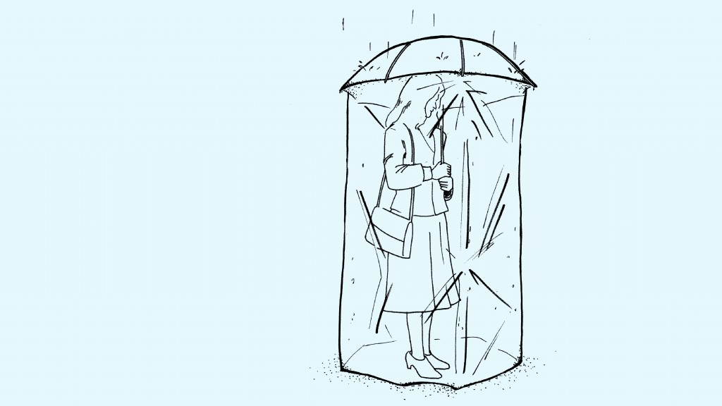 Fig 3.0 Shower-Me-Not: Protect yourself from rain, puddles, and even germs. You can’t be too careful.